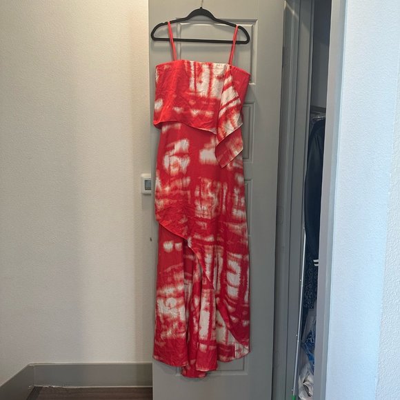 NWOT BCBG Maxazria Daniella Maxi Dress Strapless Size 12 Tie Dye Summer - Picture 8 of 11